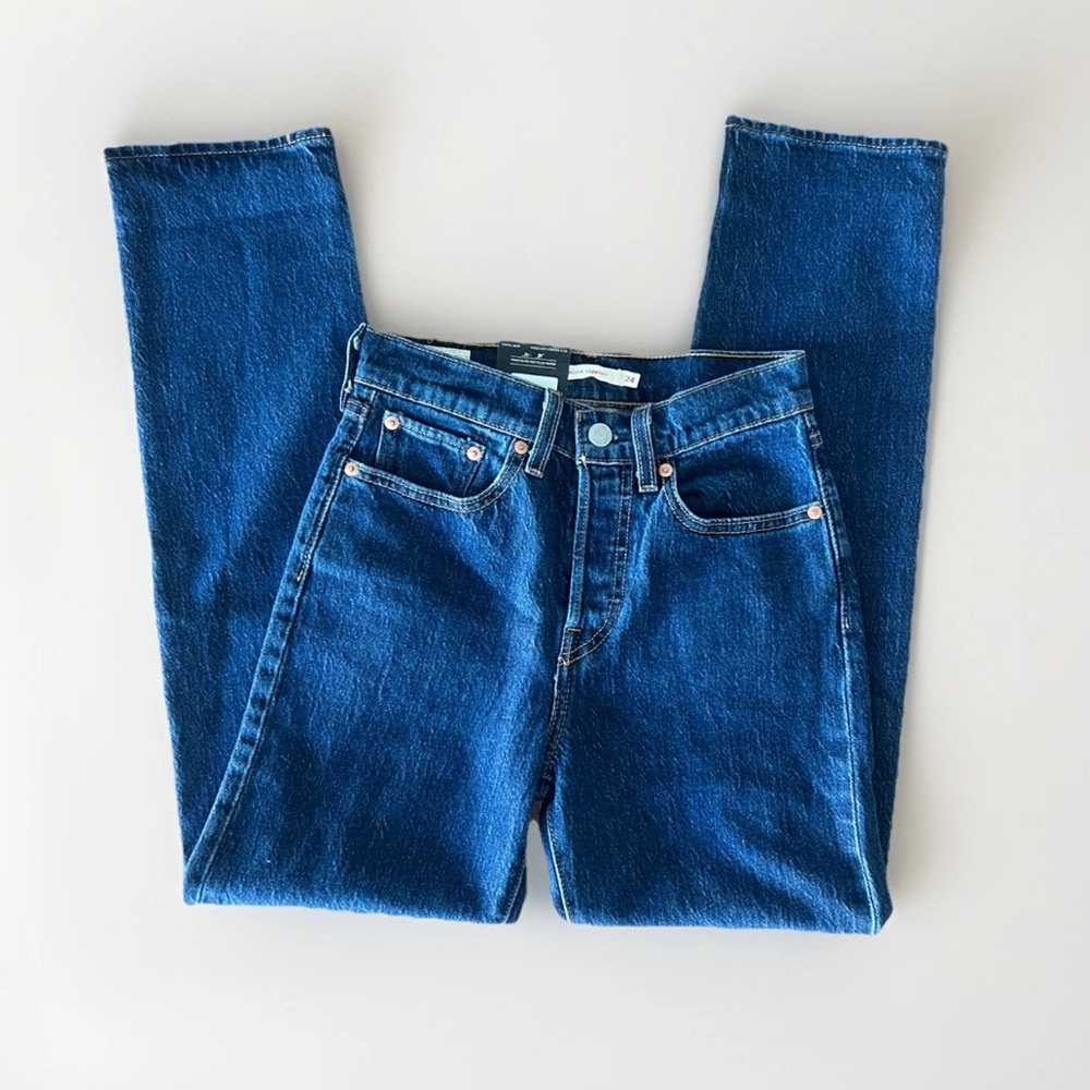 Levi’s Ribcage Straight women’s Jeans Size 24 Dark Wash NWT